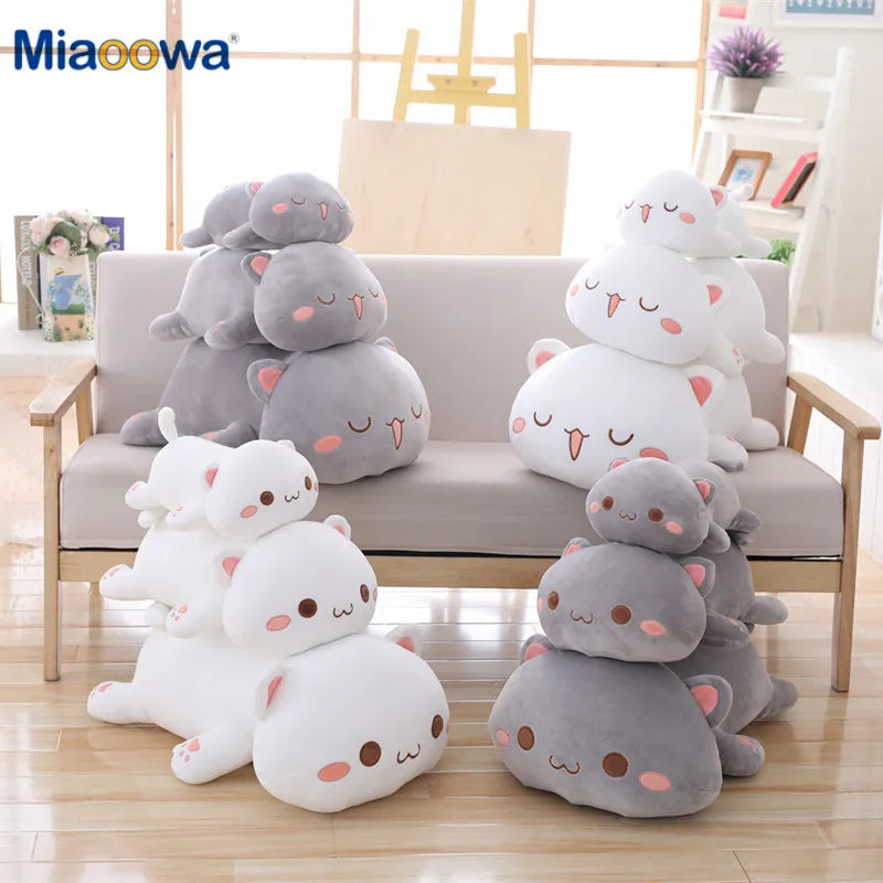 1pc 35cm Kawaii Lying Cat Plush Toys Stuffed Cute Cat Doll Lovely Animal Pillow Soft Cartoon Cushion Kid Christmas Gift