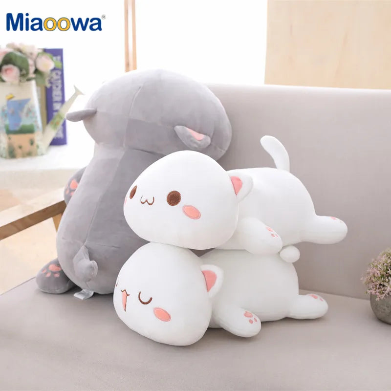 1pc 35cm Kawaii Lying Cat Plush Toys Stuffed Cute Cat Doll Lovely Animal Pillow Soft Cartoon Cushion Kid Christmas Gift