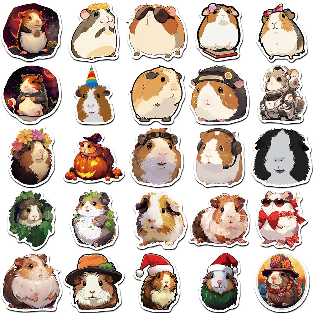 10/30/50pcs Cute Animal Cavia Porcellus Graffiti Stickers Cavy Decals Laptop Suitcase Phone Diary Waterproof Sticker Kids Toys