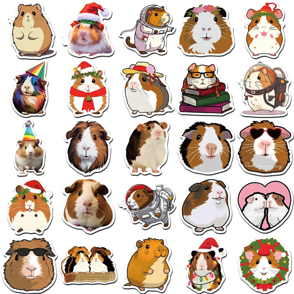 10/30/50pcs Cute Animal Cavia Porcellus Graffiti Stickers Cavy Decals Laptop Suitcase Phone Diary Waterproof Sticker Kids Toys