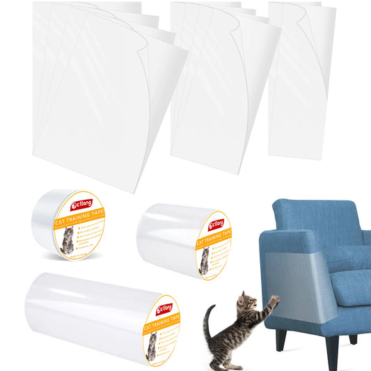 10/24Pcs Cat Anti Scratch Tape Transparent PVC  Furniture Protector Self-Adhesive Peelable Cat Training Protectors Tape